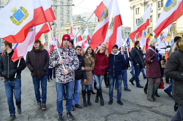 Участие студентов в митинге "МЫ ЕДИНЫ"