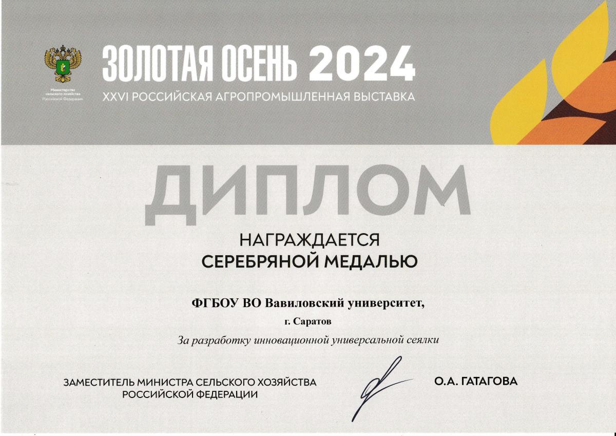 Серебряная медаль на конкурсе "Золотая осень 2024"